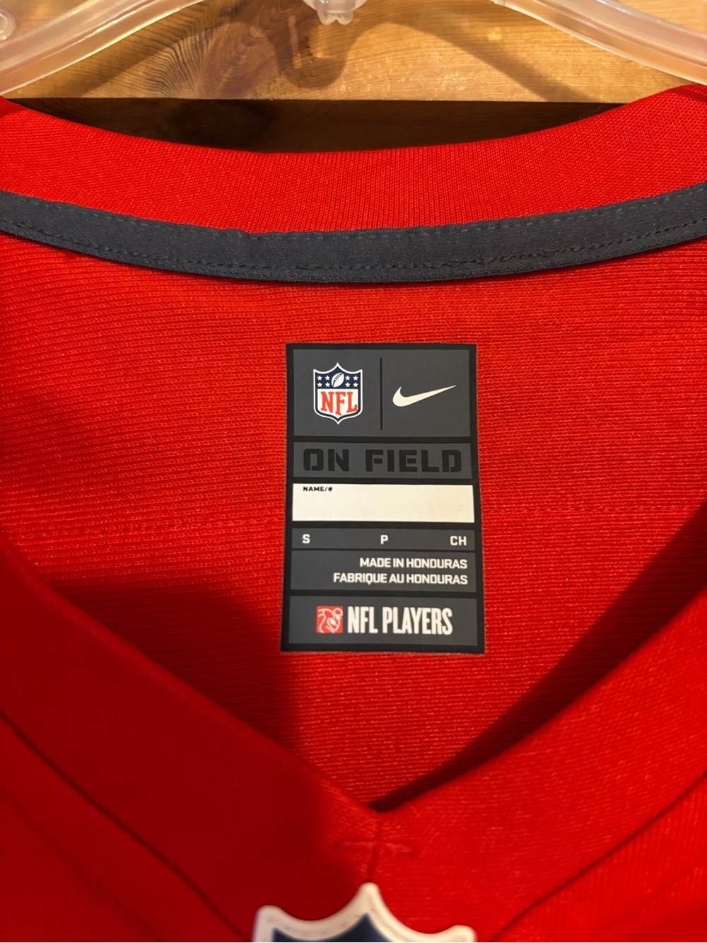 Nike Red NFL On-Field Jersey Hem Patch - Picture 7 of 8